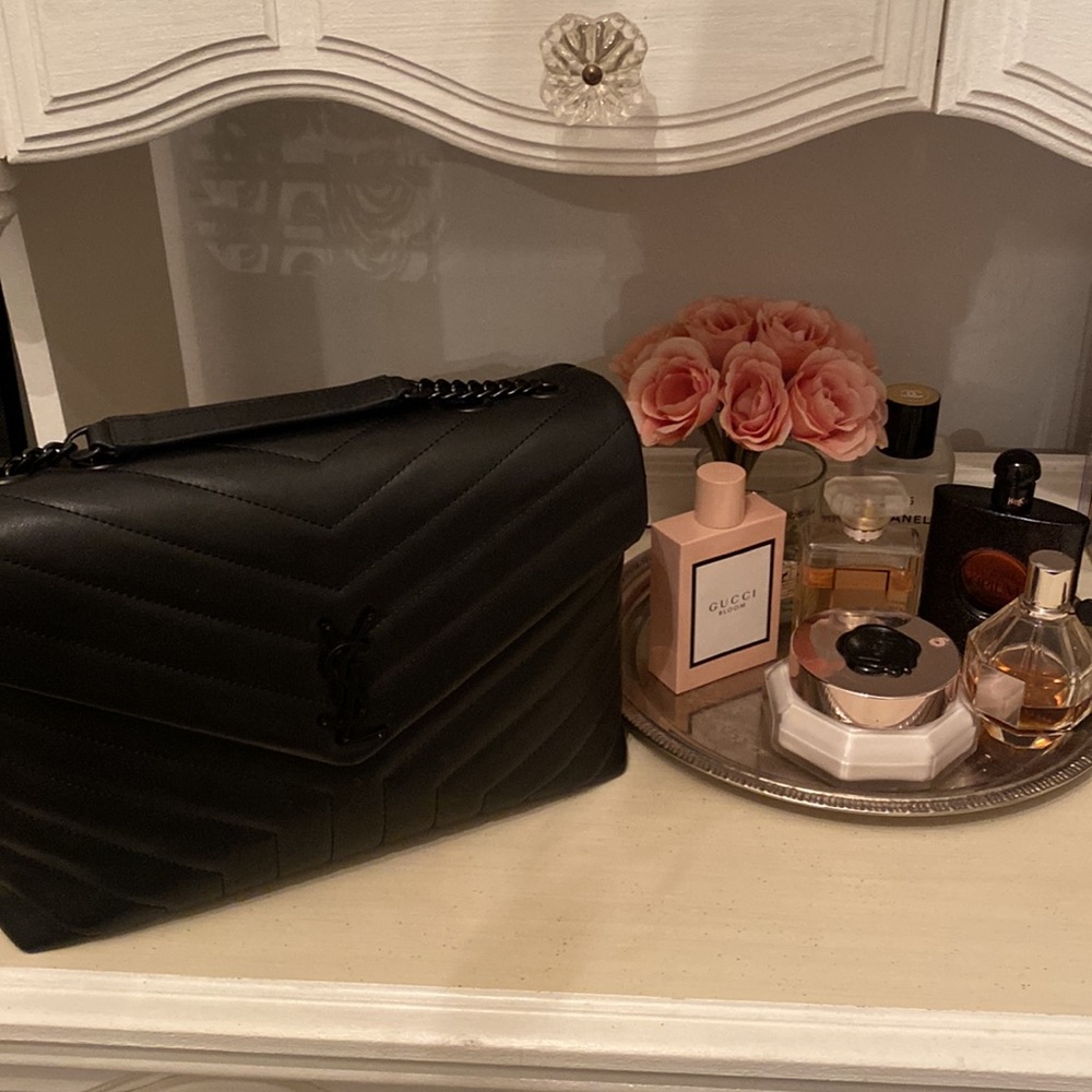 Large Black Quilted Chain Handbag